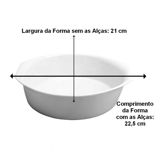 Forma 22cm 1,5 Litros Colorama Refratária Redonda Porcelana Schmidt 
